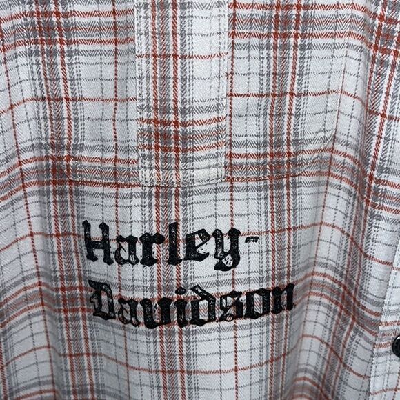Cotton metal stud button 2-pocket HD Harley-Davidson Work Garage SS shirt L - Picture 3 of 6